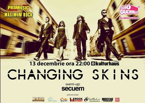 Changing Skins: Castiga 3 invitatii la concertul de la Bucuresti